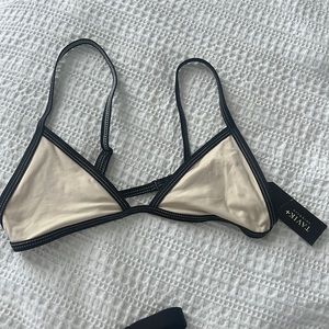 NWT Tavik Cream and Black Bikini Top